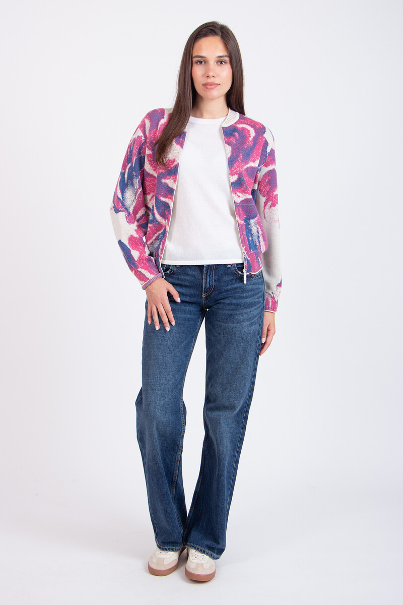 IVKO - Bomber Jacket Furnishing Florals Pattern Off-White | Breathtaking IVKO Bomber Jacket with Floral Pattern