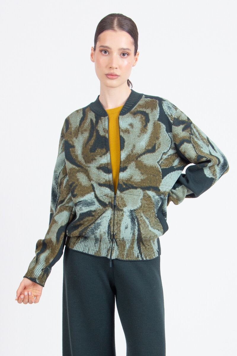 IVKO - Bomber Jacket Furnishing Florals Pattern Forest | Breathtaking IVKO Bomber Jacket with Floral Pattern