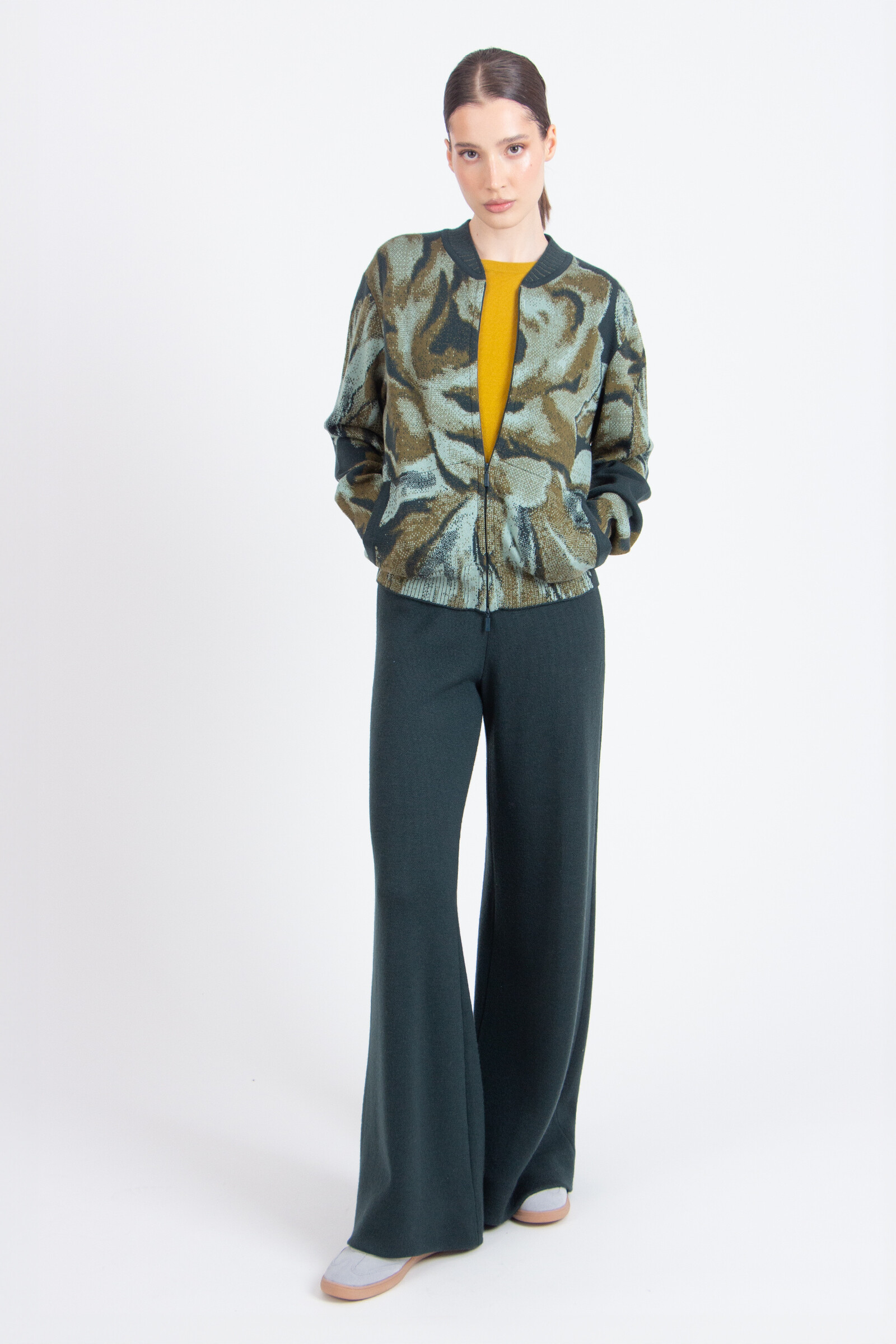 IVKO  Woman IVKO - Bomber Jacket Furnishing Florals Pattern Forest | Breathtaking IVKO Bomber Jacket with Floral Pattern