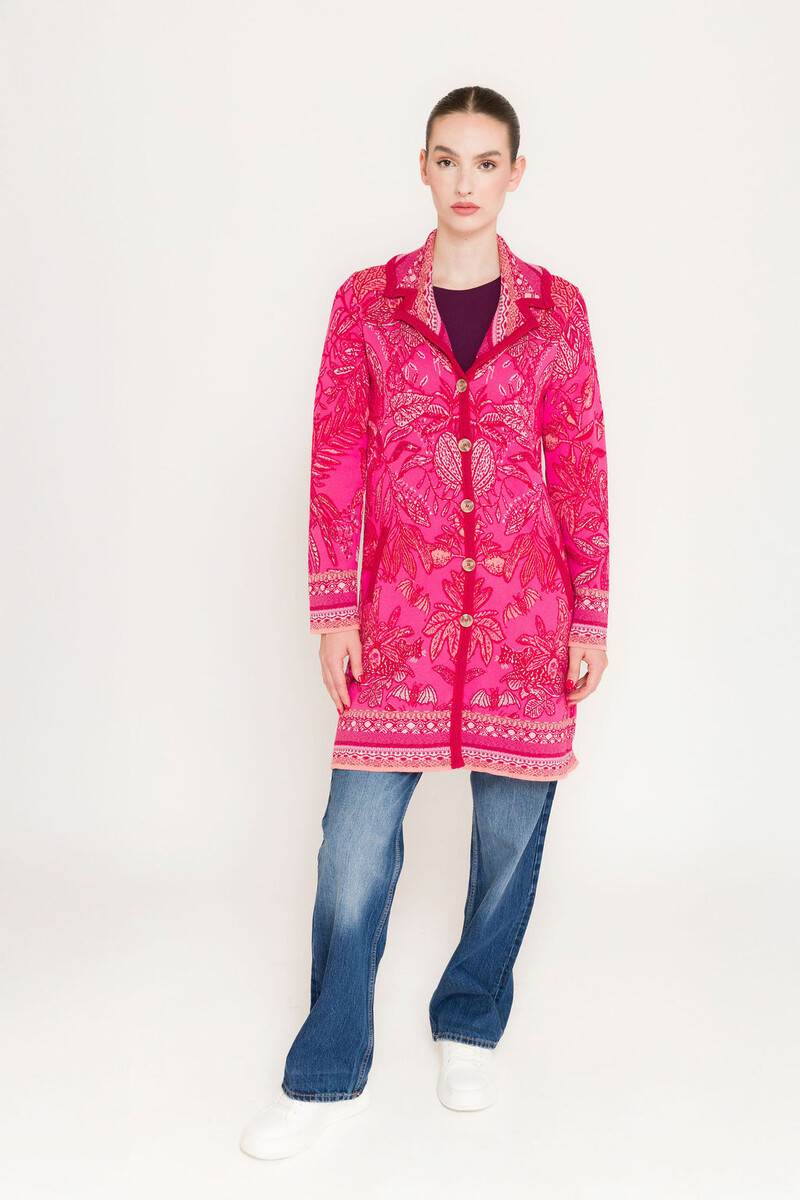 KOOI Knitwear - Cardigan Mey Pink | Opvallend KOOI Vest van 50% Extrafijne Merinowol en 50% Biologisch Katoen