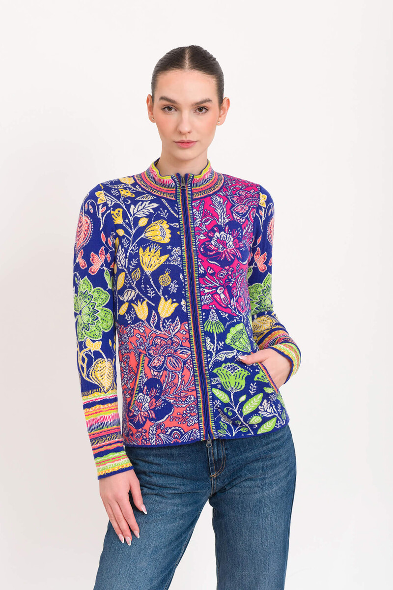KOOI Knitwear - Cardigan Nia Multicolor | Lavish KOOI Cardigan of 100% Organic Cotton