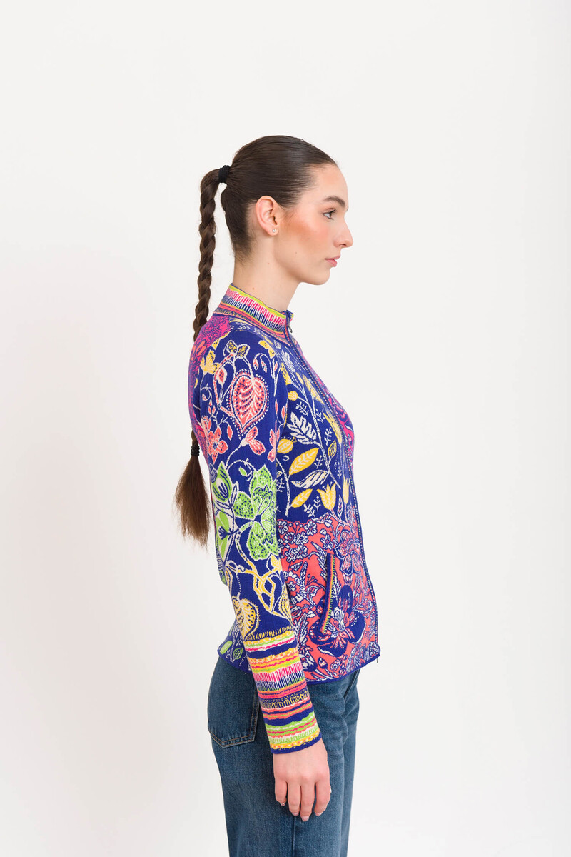 KOOI Knitwear - Cardigan Nia Multicolor | Lavish KOOI Cardigan of 100% Organic Cotton