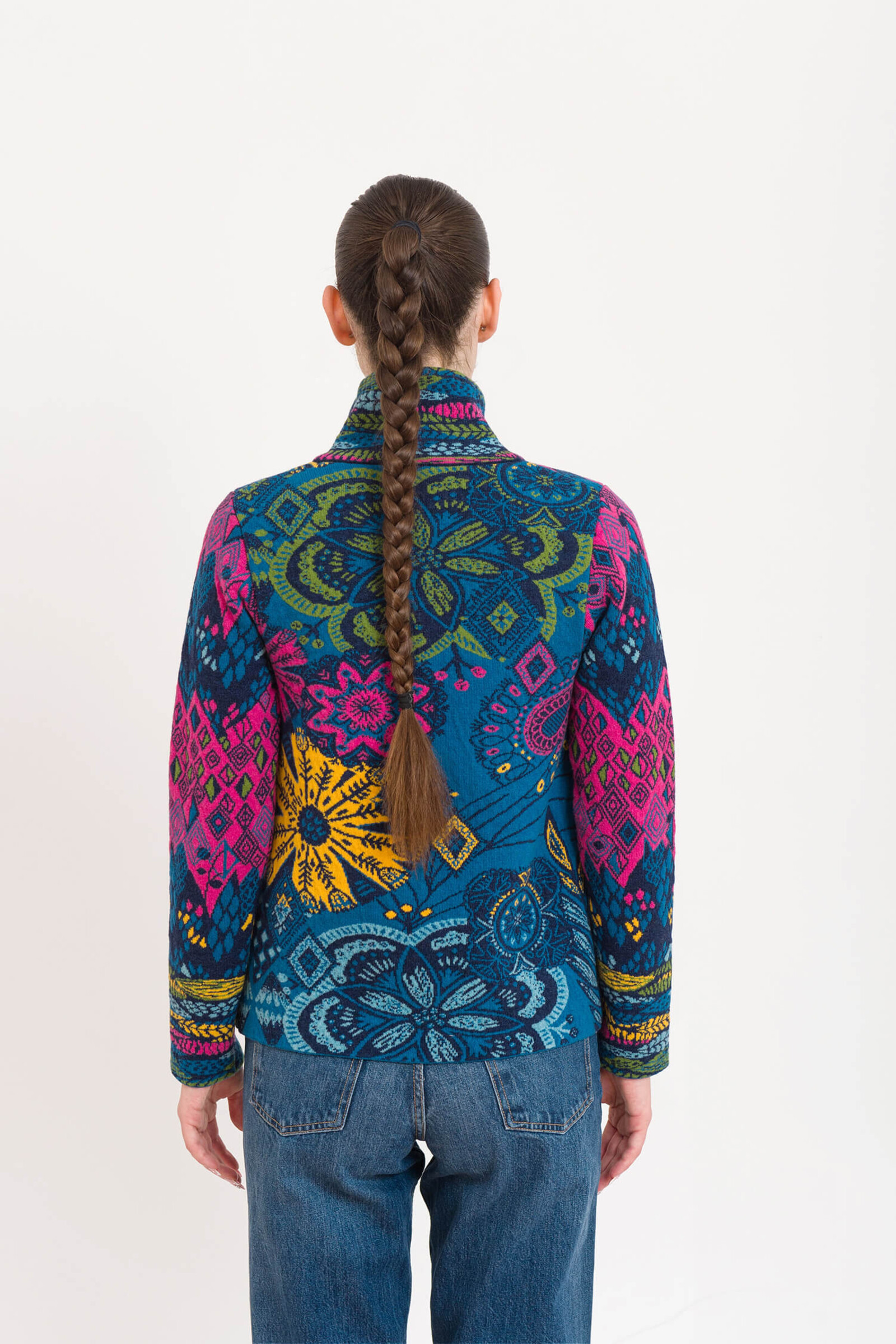 KOOI Knitwear KOOI Knitwear - Cardigan Azores Multicolor | Colorful Zip-Up Cardigan of 80% Lambswool and 20% Polyamide