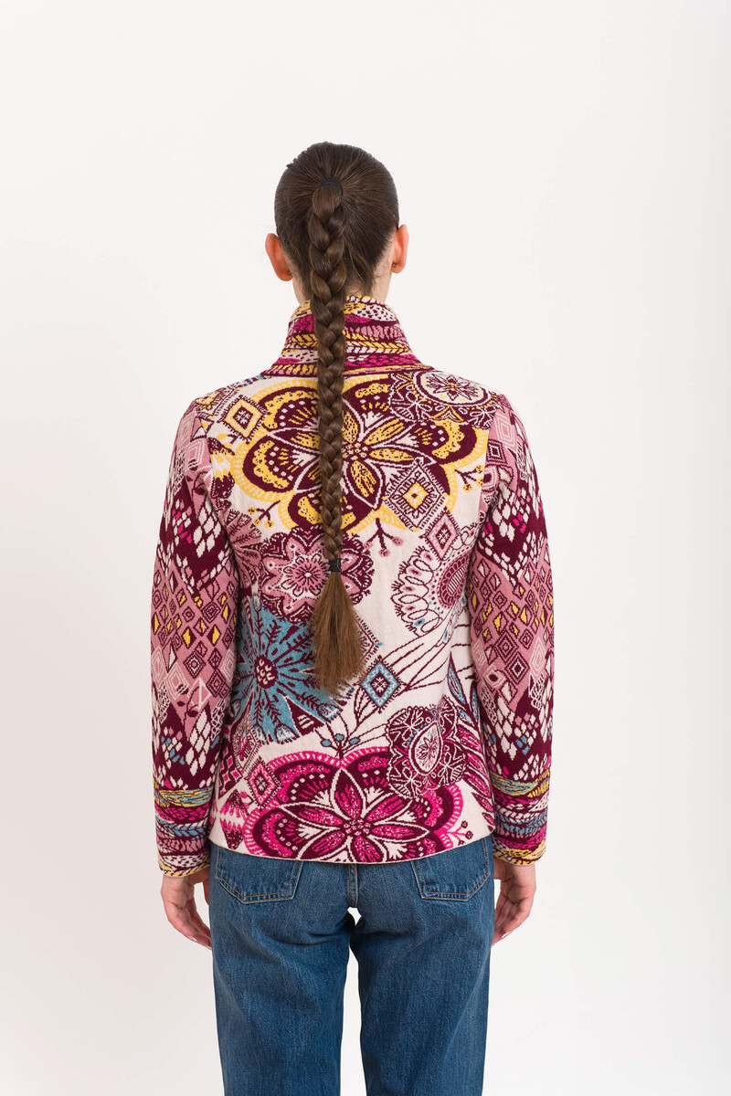 KOOI Knitwear - Cardigan Azores Burgundy | Tijdloos Vest met Rits van 80% Lamswol en 20% Polyamide