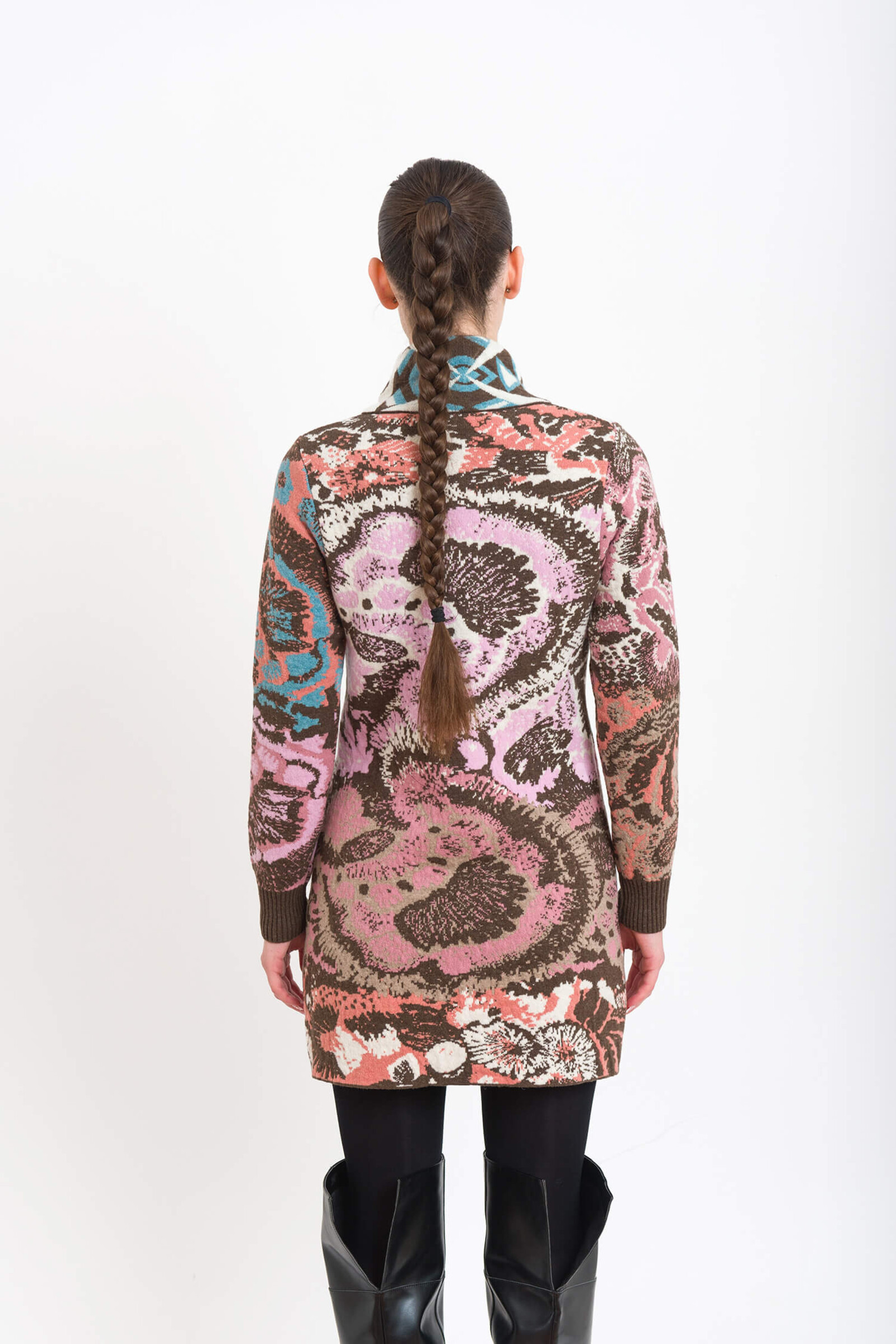 KOOI Knitwear KOOI Knitwear - Cardigan Kediri Brown | Romantic Zip-Up Cardigan of 80% Lambswool and 20% Polyamide