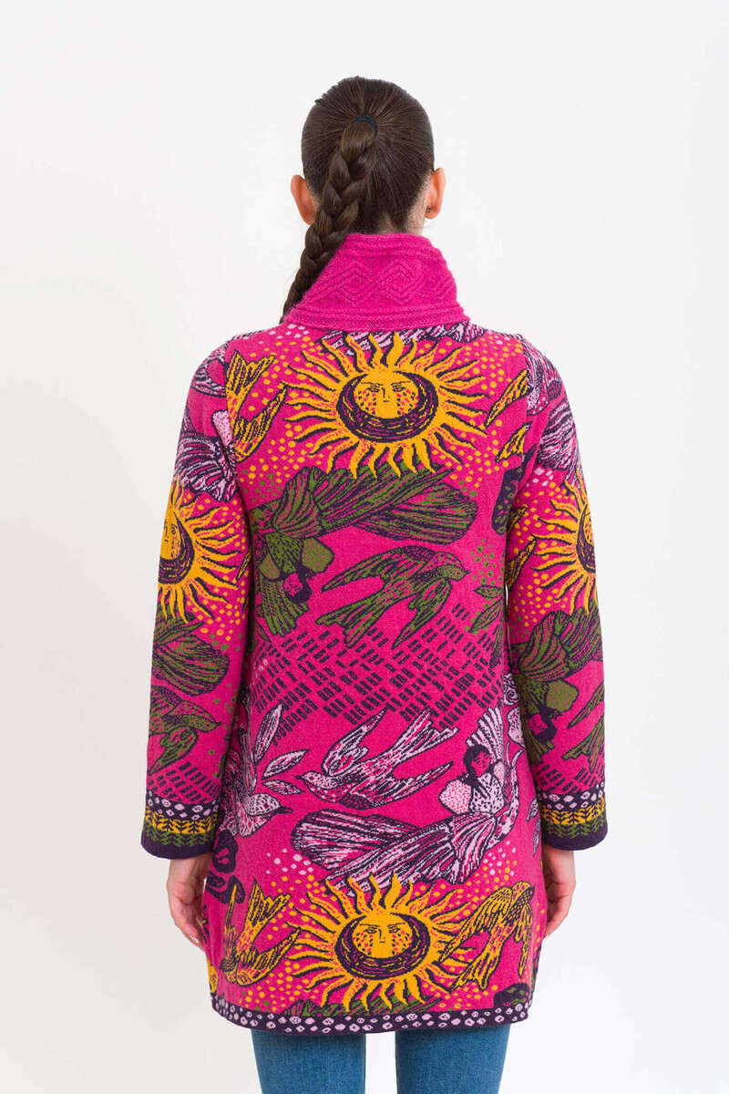 KOOI Knitwear - Cardigan Mallare Pink | Gewaagd Vest met Rits van 80% Lamswol en 20% Polyamide