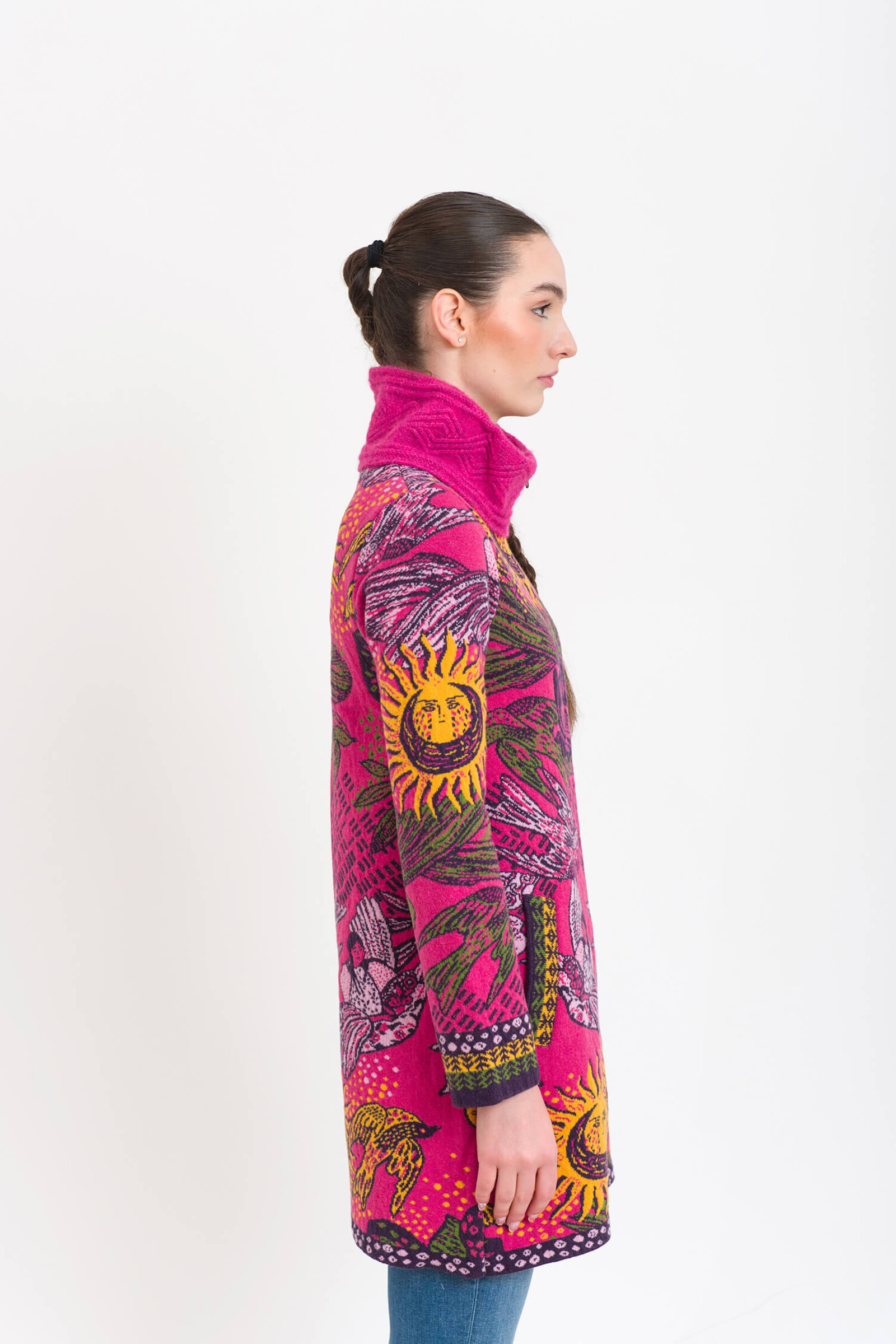 KOOI Knitwear KOOI Knitwear - Cardigan Mallare Pink | Gewaagd Vest met Rits van 80% Lamswol en 20% Polyamide