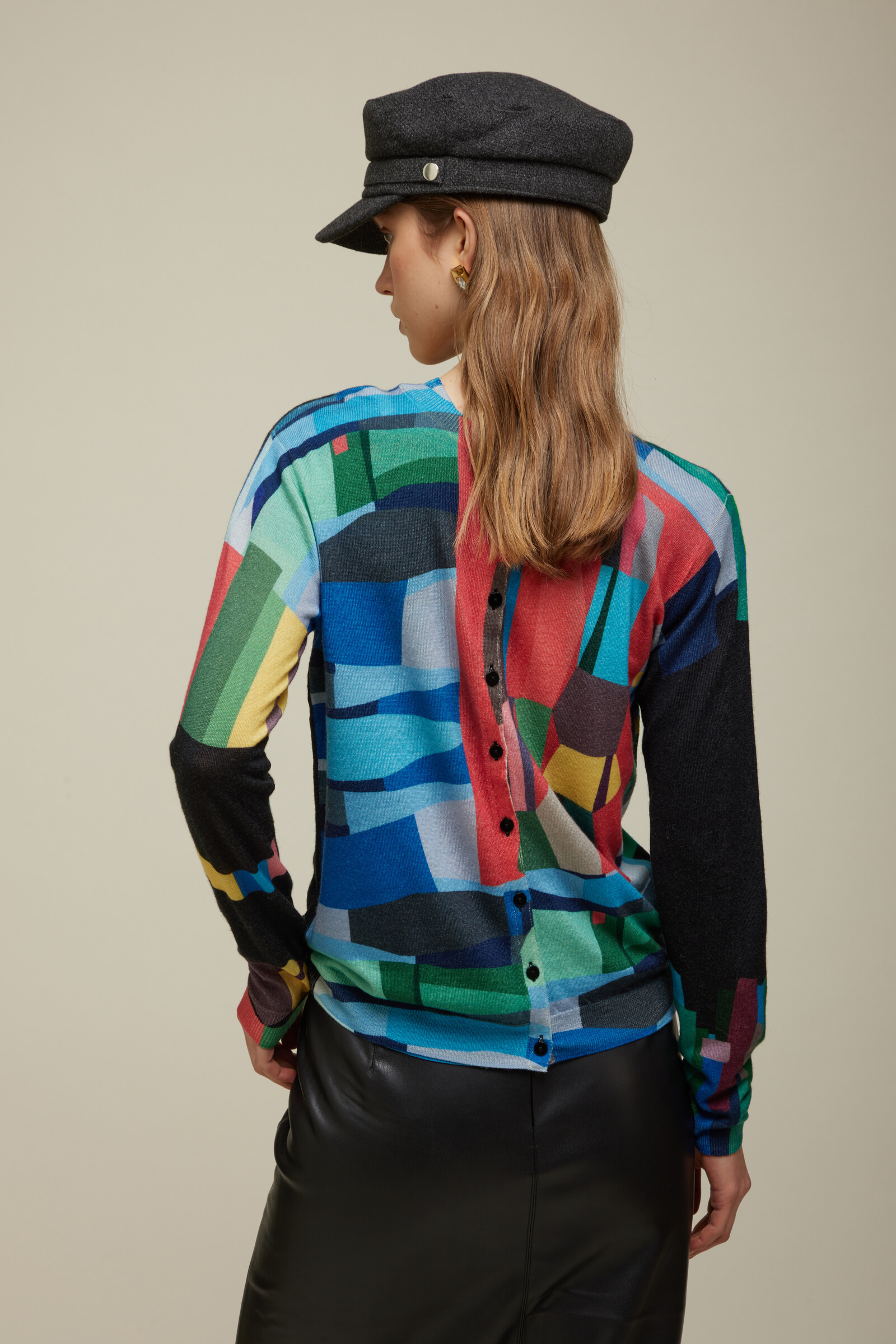 JEi'S JEi'S Cardigan with Pop Print Black | Gilet Pittoresque en 100% Laine Mérinos avec Motifs Pop Art