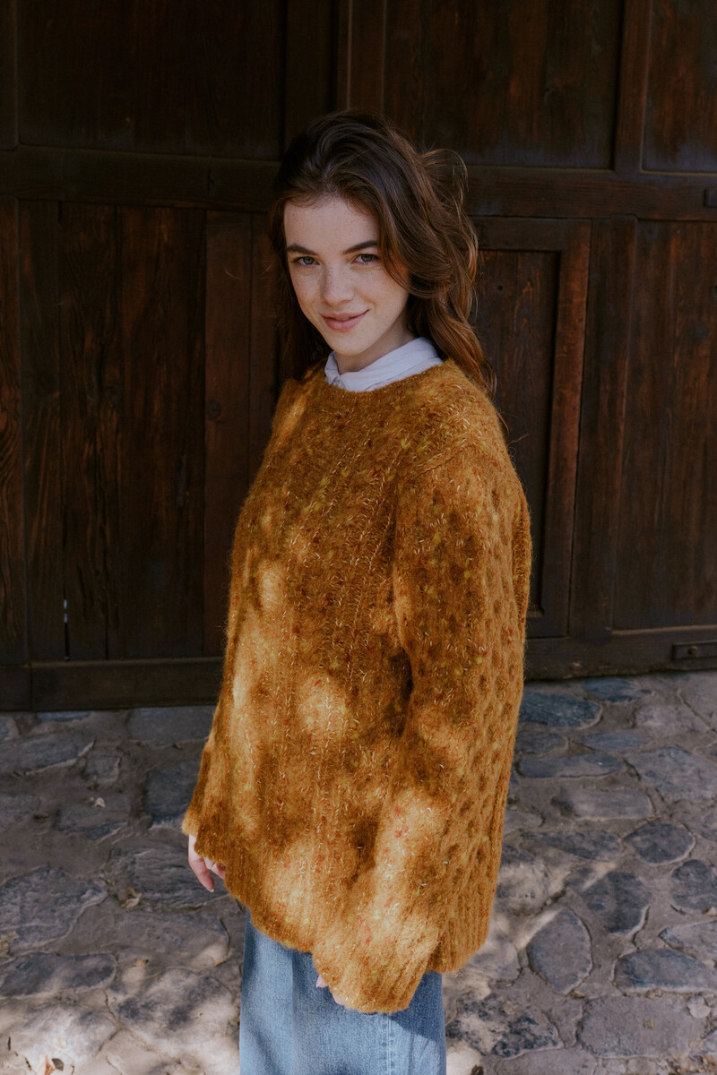 MANUELA BEDFORD Cabelito Pullover Yellow | Comfortabele Trui van Peruaanse Alpacawol
