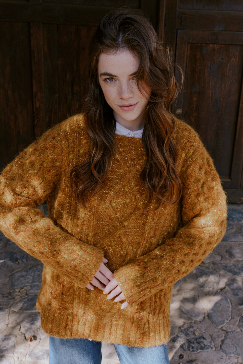 MANUELA BEDFORD Cabelito Pullover Yellow | Comfortabele Trui van Peruaanse Alpacawol