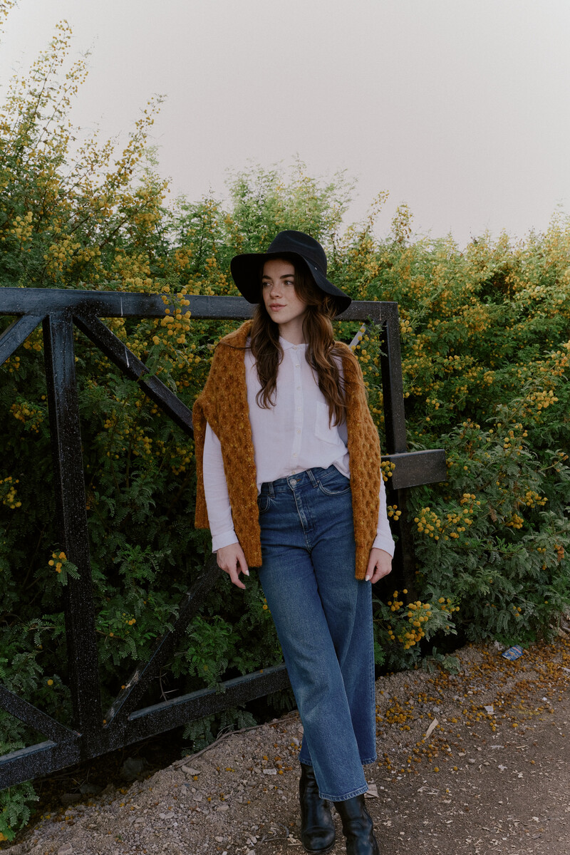 MANUELA BEDFORD Cabelito Pullover Yellow | Comfortabele Trui van Peruaanse Alpacawol