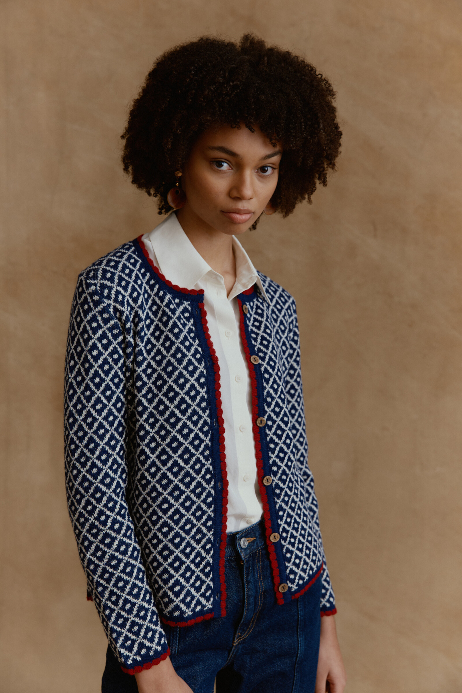 MANUELA BEDFORD MANUELA BEDFORD Aura Cardigan Navy | Tijdloos Blauw Vest van 100% Peruaanse Alpacawol