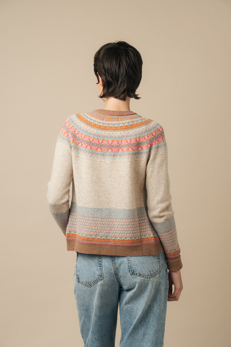 Eribé Alpine Cardigan Romance | Beige Vest van 96% Zachte Merinowol en 4% Angorawol