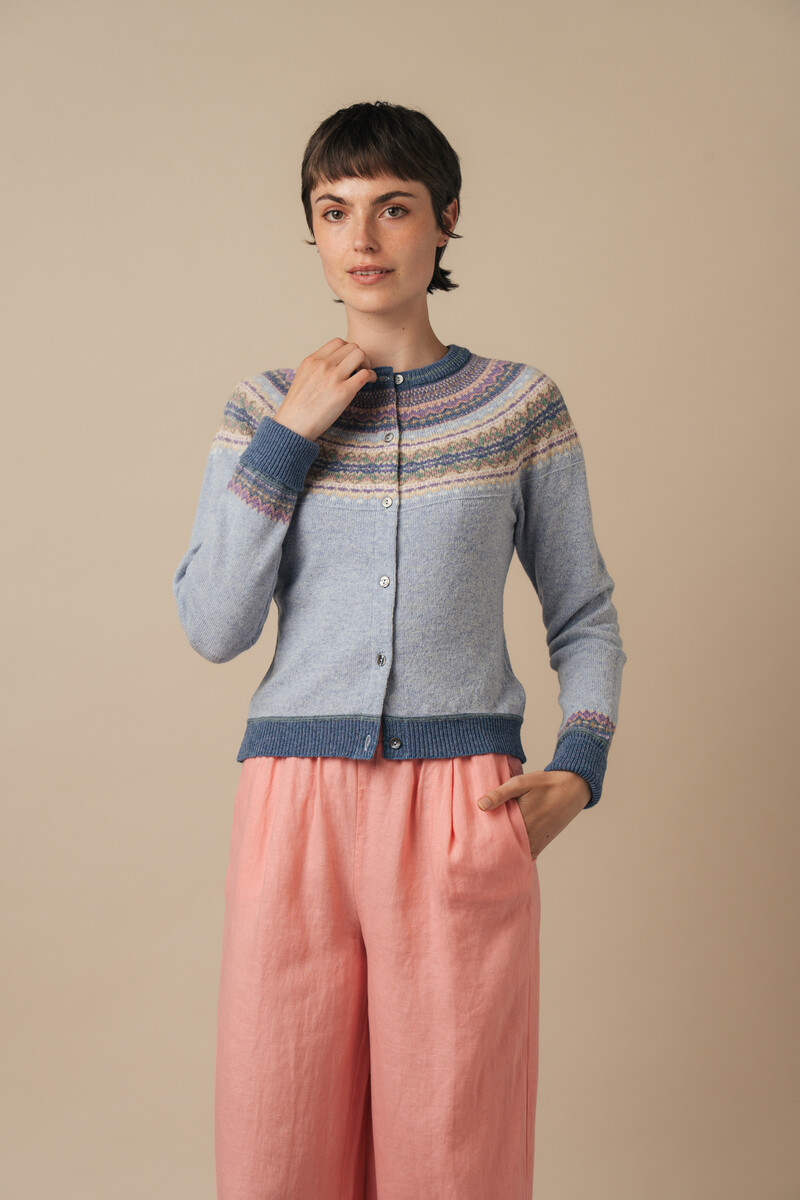 Eribé Alpine Short Cardigan Dove | Zachtgrijs Damesvest 100% Merinowol