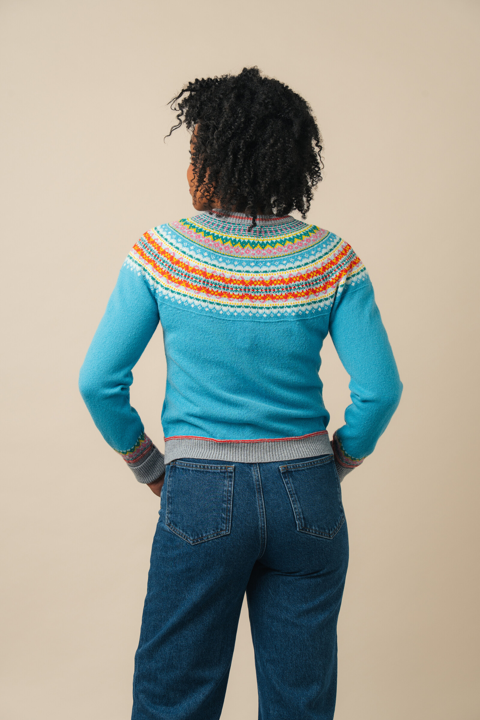 Eribé Eribé Alpine Short Cardigan Aqua | Bright Blue Women’s Cardigan 100% Merino Wool