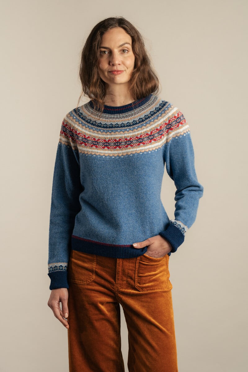 Eribé Alpine Short Sweater Blue Morning |  Warme en Zachte Trui in Blauwtinten