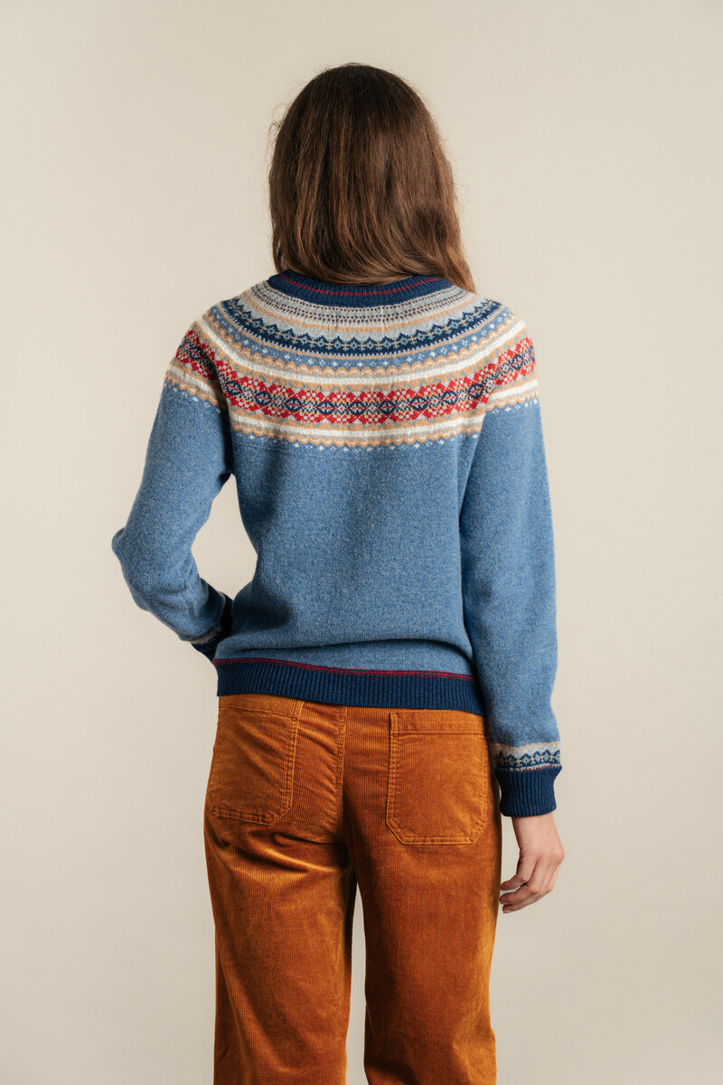 Eribé Alpine Short Sweater Blue Morning |  Warme en Zachte Trui in Blauwtinten