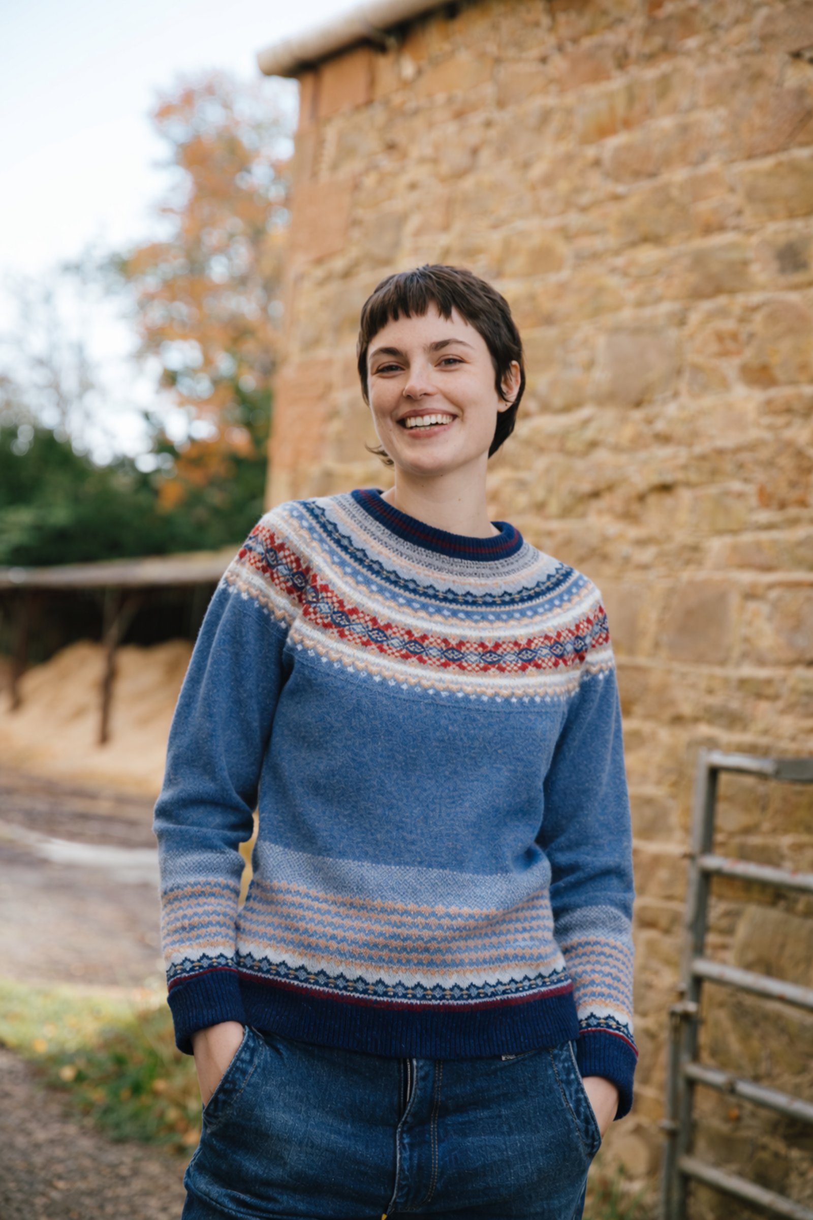 Eribé Eribé Alpine Sweater Blue Morning |  Pull Chaud et Doux dans des Tons Bleus