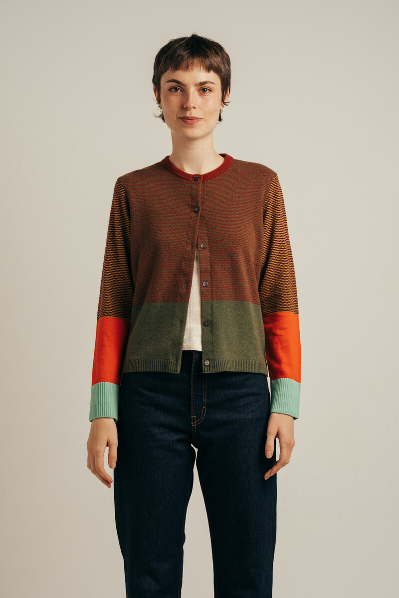 Eribé Melrose Tweed Cardigan Dundee |  Kraftvolle Strickjacke aus 100% Extrafeiner Merinowolle