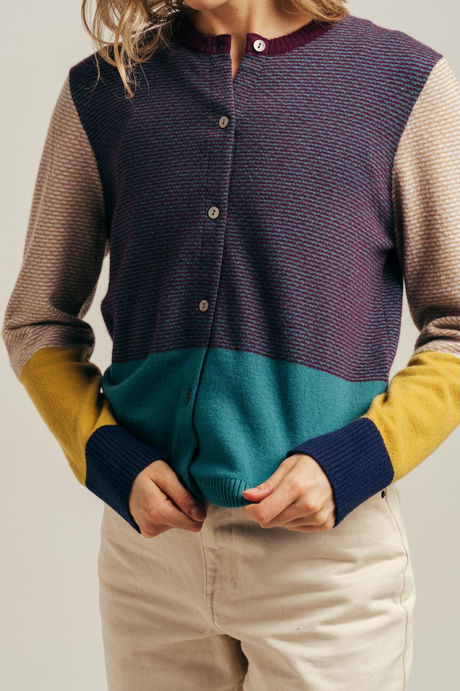 Eribé Eribé Melrose Tweed Cardigan Muir |  Harmonieus Vest van 100% Extrafijne Merinowol