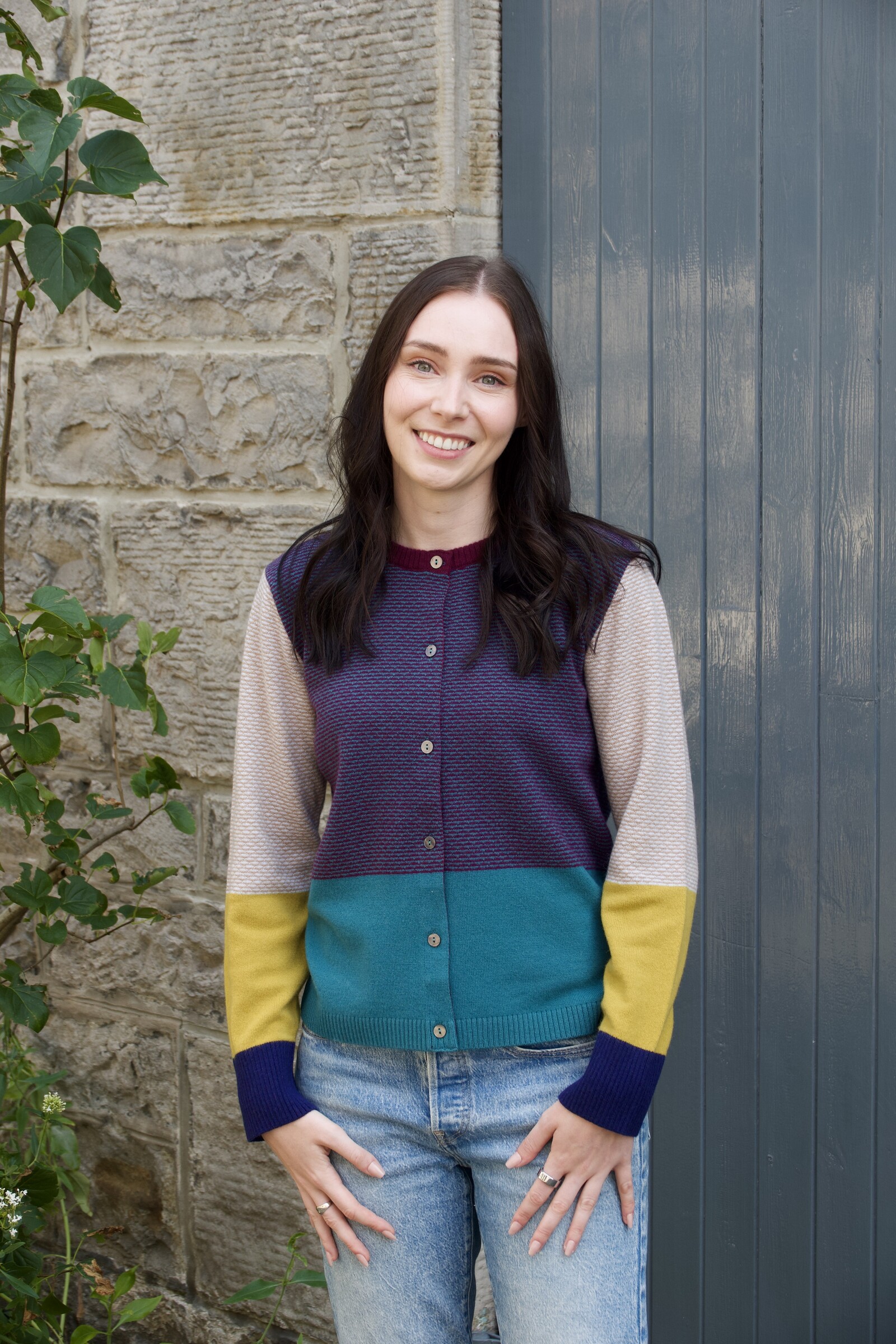 Eribé Eribé Melrose Tweed Cardigan Muir |  Harmonische Strickjacke aus 100% Extrafeiner Merinowolle