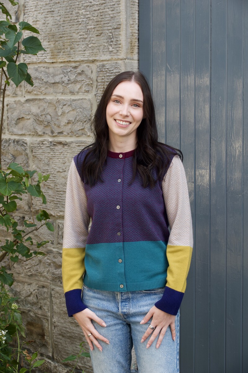 Eribé Melrose Tweed Cardigan Muir |  Harmonische Strickjacke aus 100% Extrafeiner Merinowolle