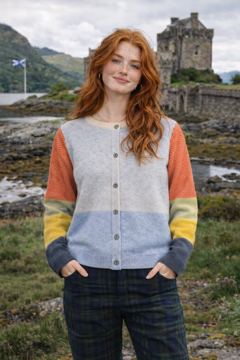 Eribé Melrose Tweed Cardigan Musselburgh |  Karaktervol Vest van 100% Extrafijne Merinowol