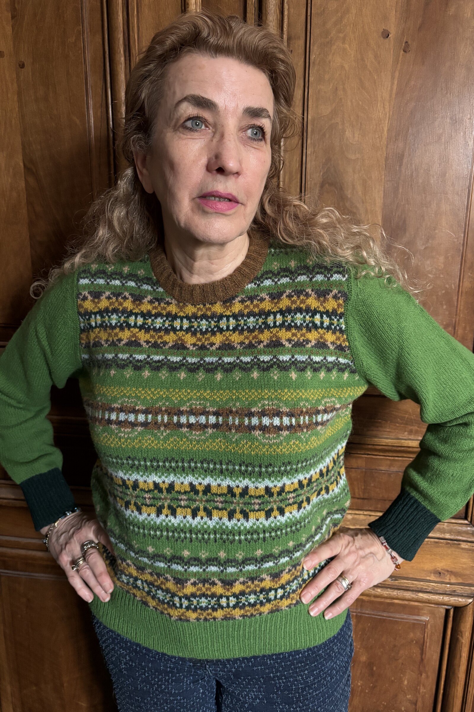 Eribé Eribé Westray Block Sweater St. Kilda | Sweater with Colour Blocking and Fair Isle Pattern