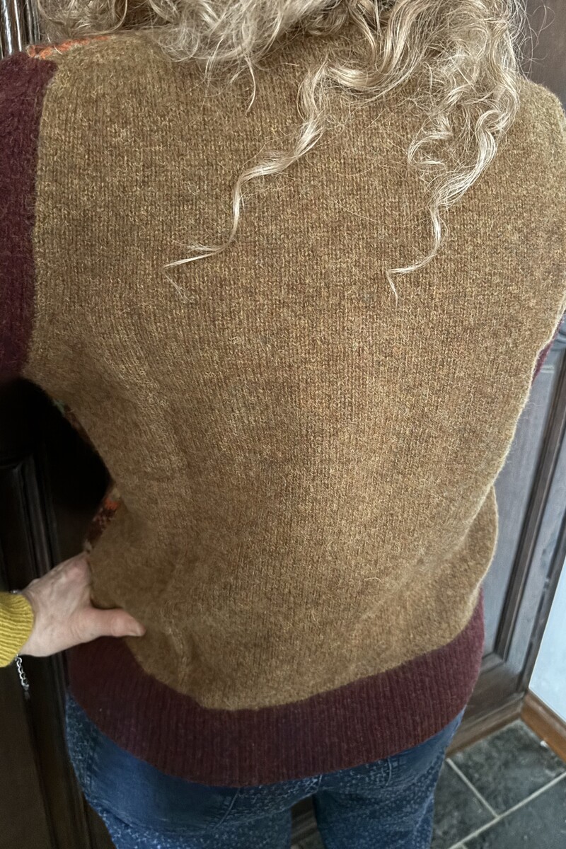 Eribé Westray Block Sweater Portree | Trui met Colour Blocking en Fair Isle Patroon