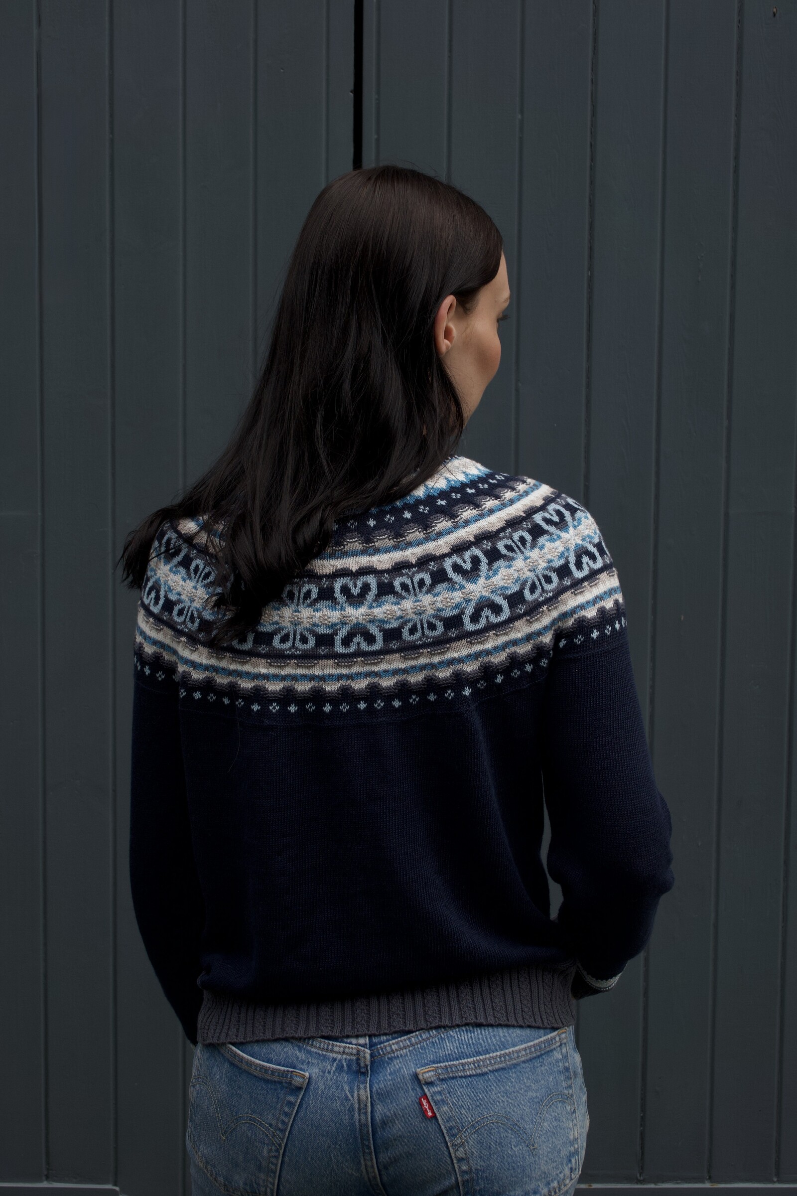 Eribé Eribé Evie Crew Neck Sweater Marina |  Blauwe Trui van 53% Linnen en 47% Biologisch Katoen