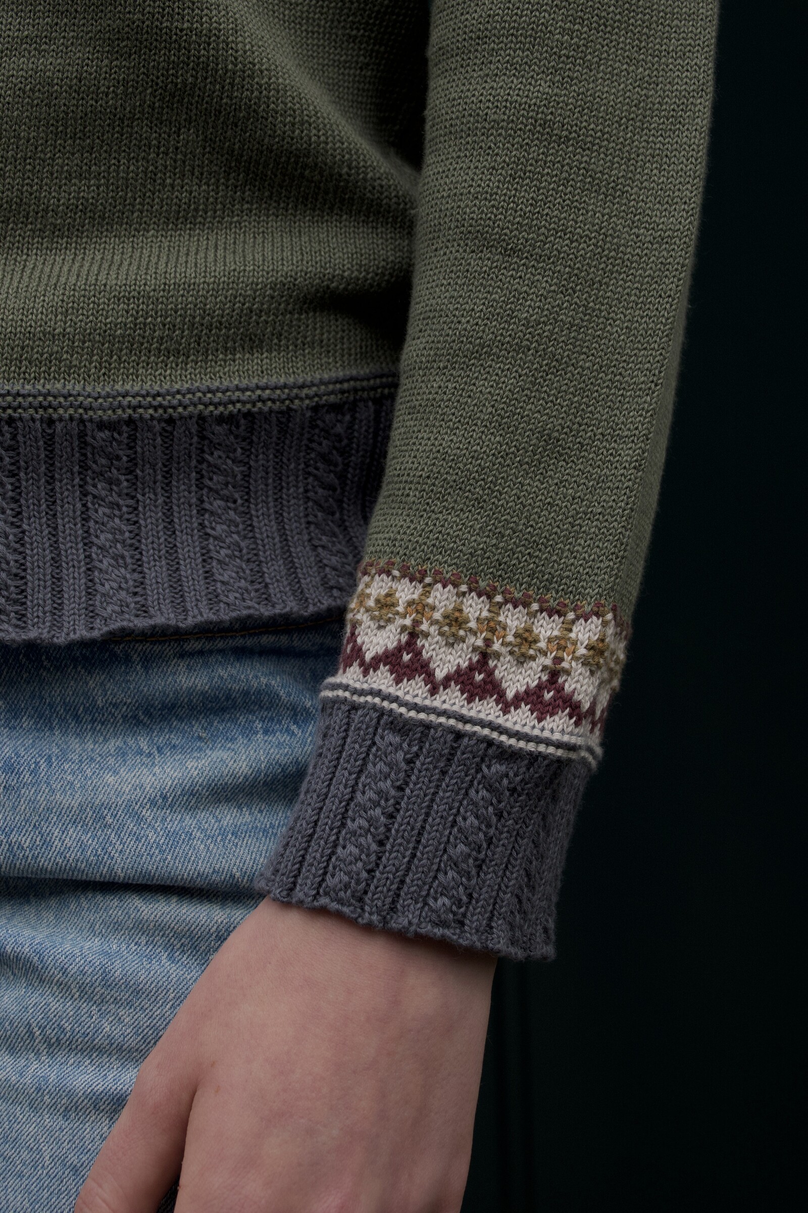 Eribé Eribé Evie Crew Neck Cardigan Reef |  Gilet Vert à 53% de Lin et à 47% de Coton Biologique