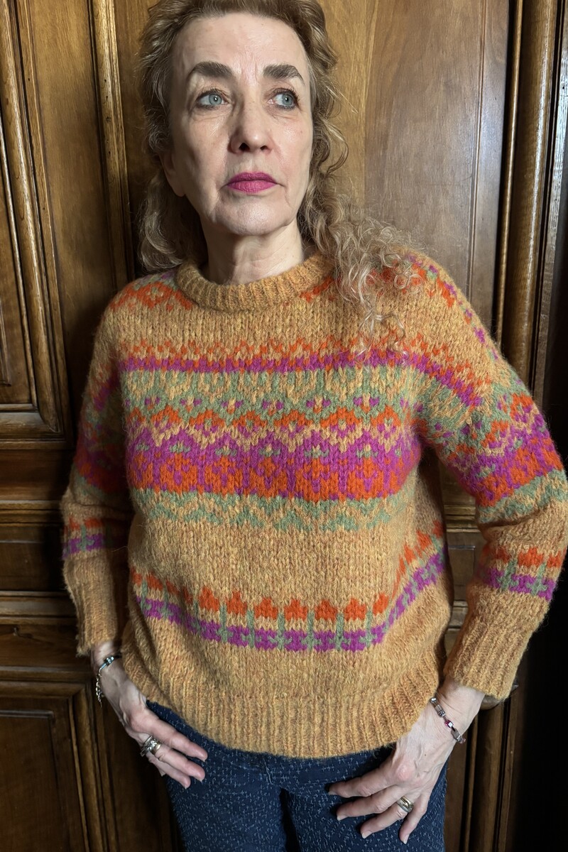 MANUELA BEDFORD Ale Pullover Yellow | Yellow Sweater of Peruvian Alpaca Wool