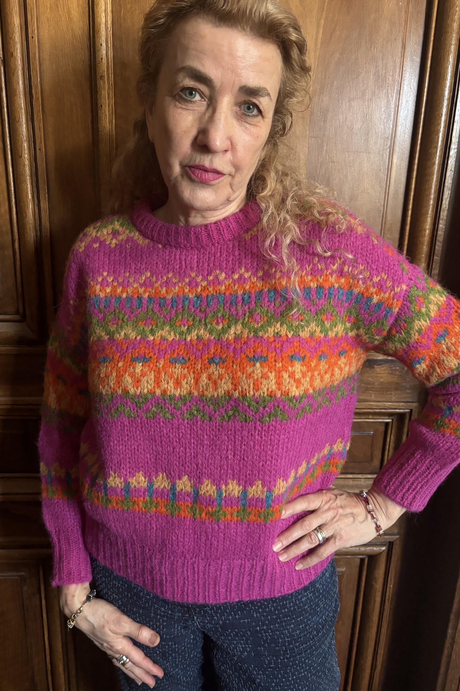 MANUELA BEDFORD MANUELA BEDFORD Ale Pullover Fuchsia | Pink Sweater of Peruvian Alpaca Wool