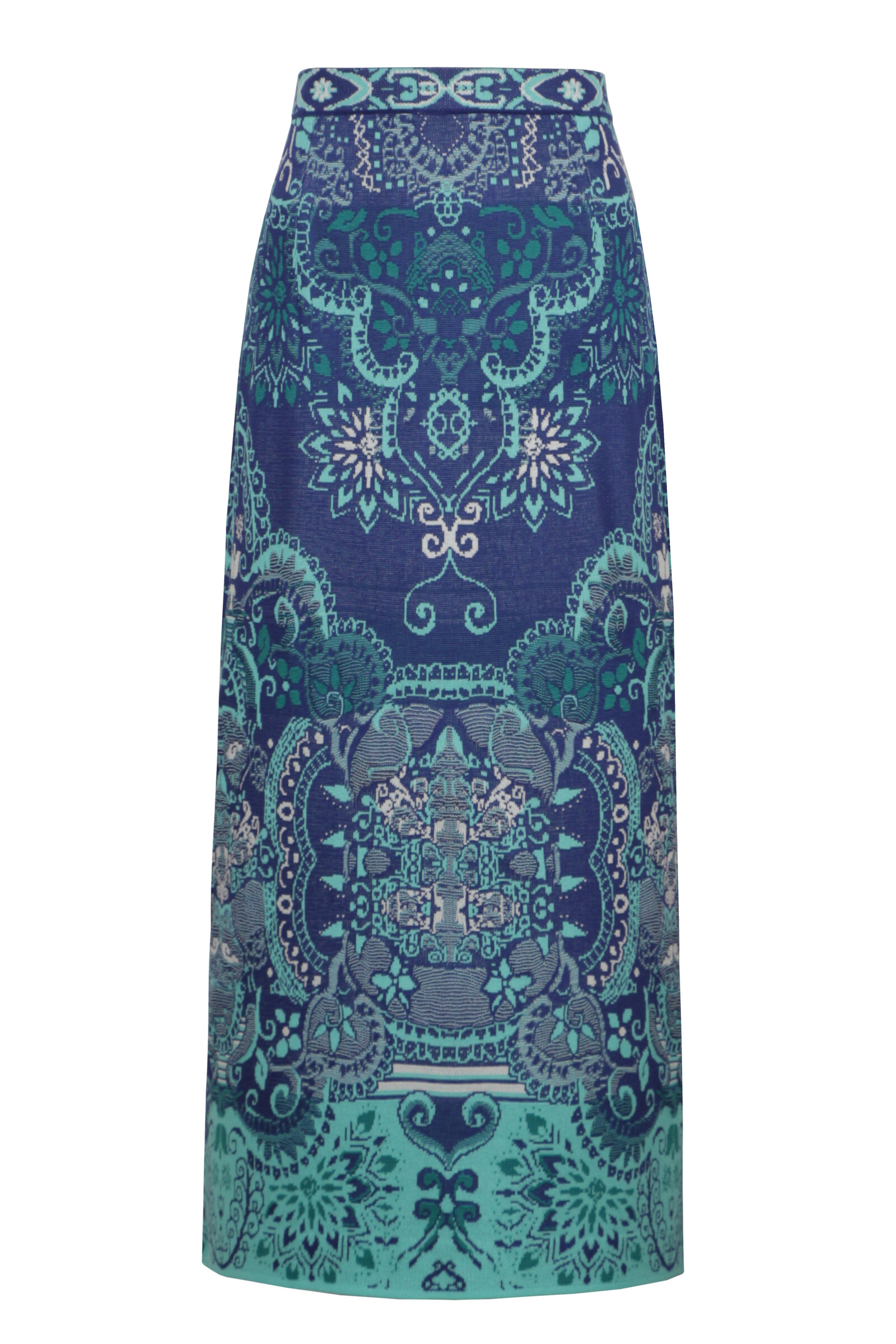 IVKO  Woman IVKO - Long Skirt Ornament Pattern Ink | Jupe Midi d'Été à Taille Élastique