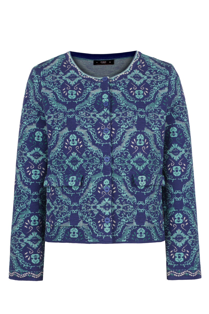 IVKO - Jacket with Pockets Ornament Pattern Ink | Zomers Jasje met Zakken