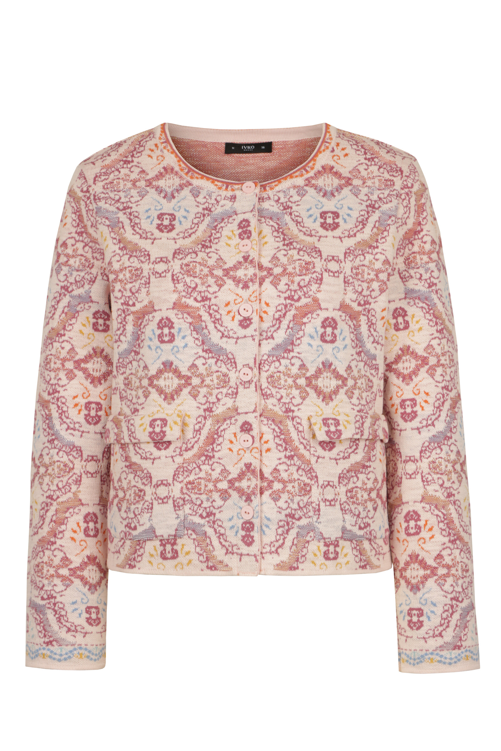 IVKO  Woman IVKO - Jacket with Pockets Ornament Pattern Light Pink | Zomers Jasje met Zakken