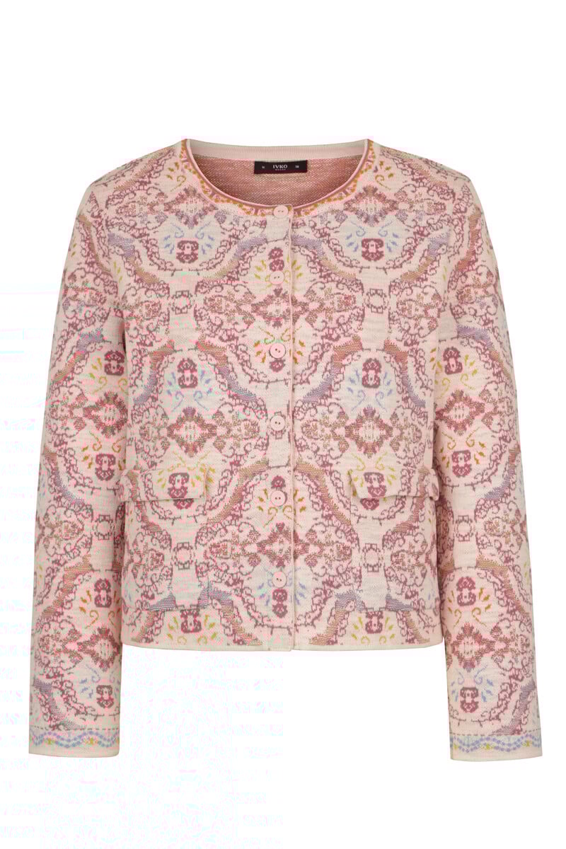 IVKO - Jacket with Pockets Ornament Pattern Light Pink | Zomers Jasje met Zakken