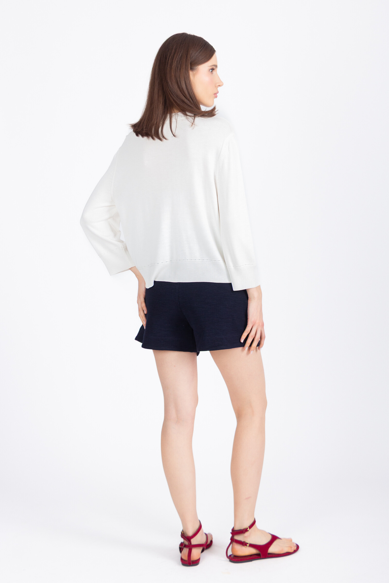 IVKO  Woman IVKO - Embroidered Cardigan Floral Pattern White | Wit Zomers Vest met Kleurrijke Geborduurde Bloemen