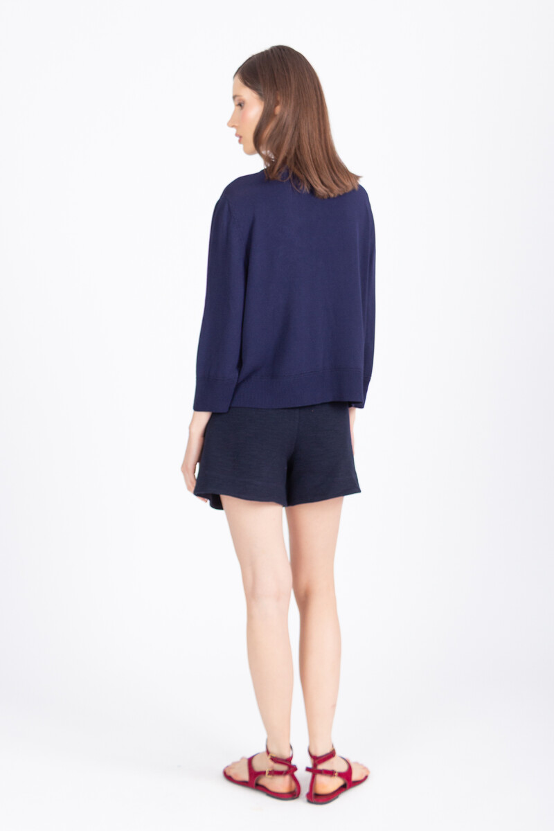 IVKO - Embroidered Cardigan Floral Pattern Marine | Donkerblauw Zomers Vest met Kleurrijke Geborduurde Bloemen