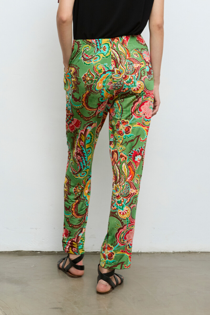 Cap Juluca A New Story Aldo Martins - Pants Flowers Green | Brightly Colored Pants by Aldo Martins