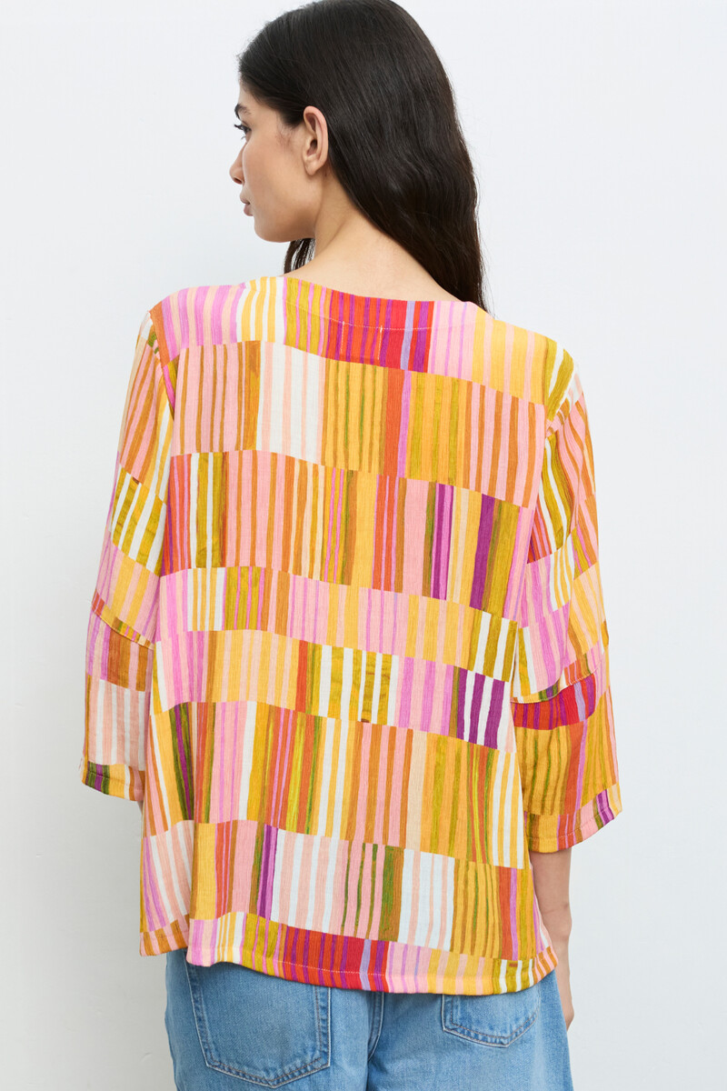 Cap Juluca A New Story Aldo Martins - Shirt Patchwork Orange | Shirt aux Couleurs Extravagantes d'Aldo Martins