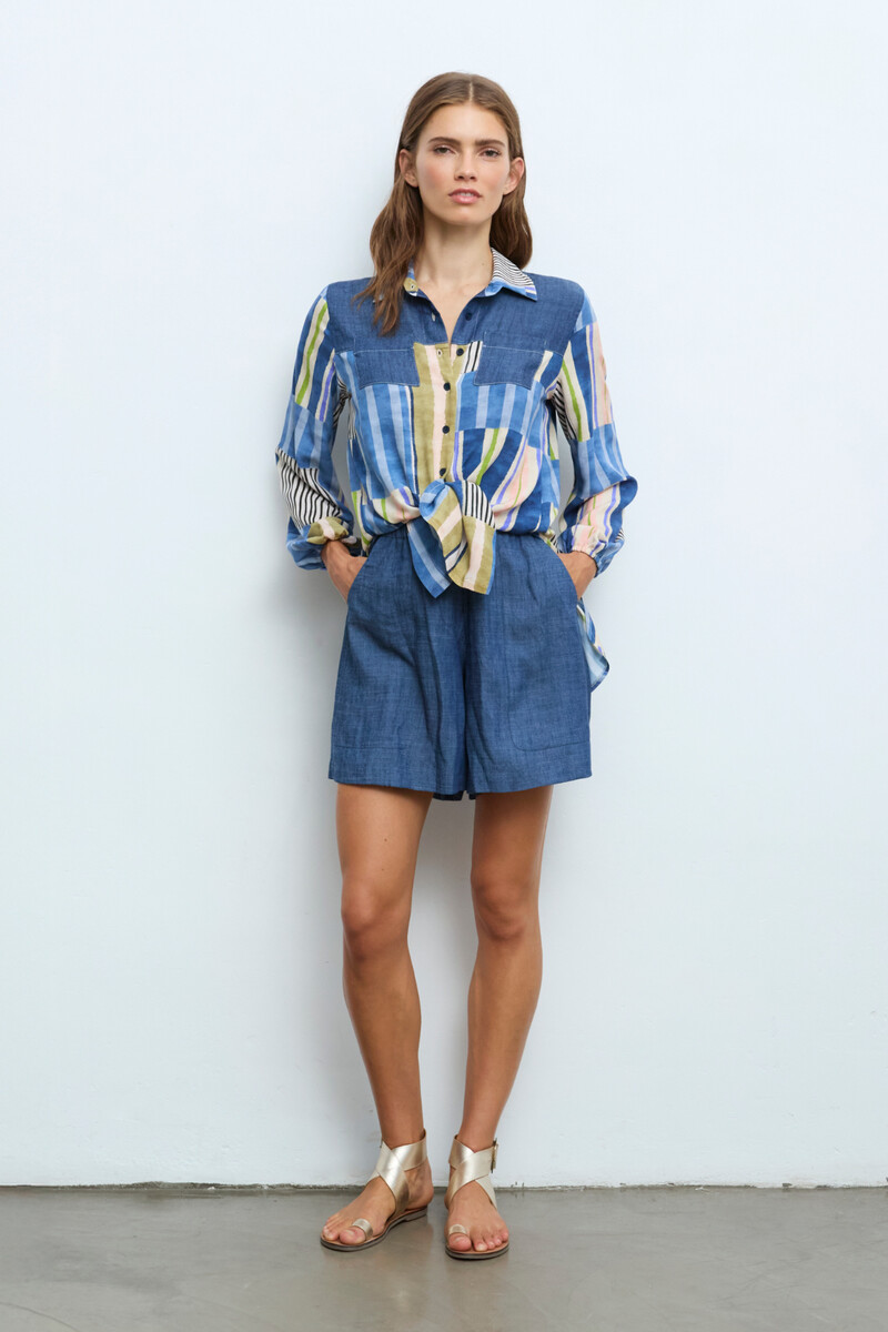 Cap Juluca A New Story Aldo Martins - Blouse Patchwork Blue | Blouse Élégante et Tendance d'Aldo Martins