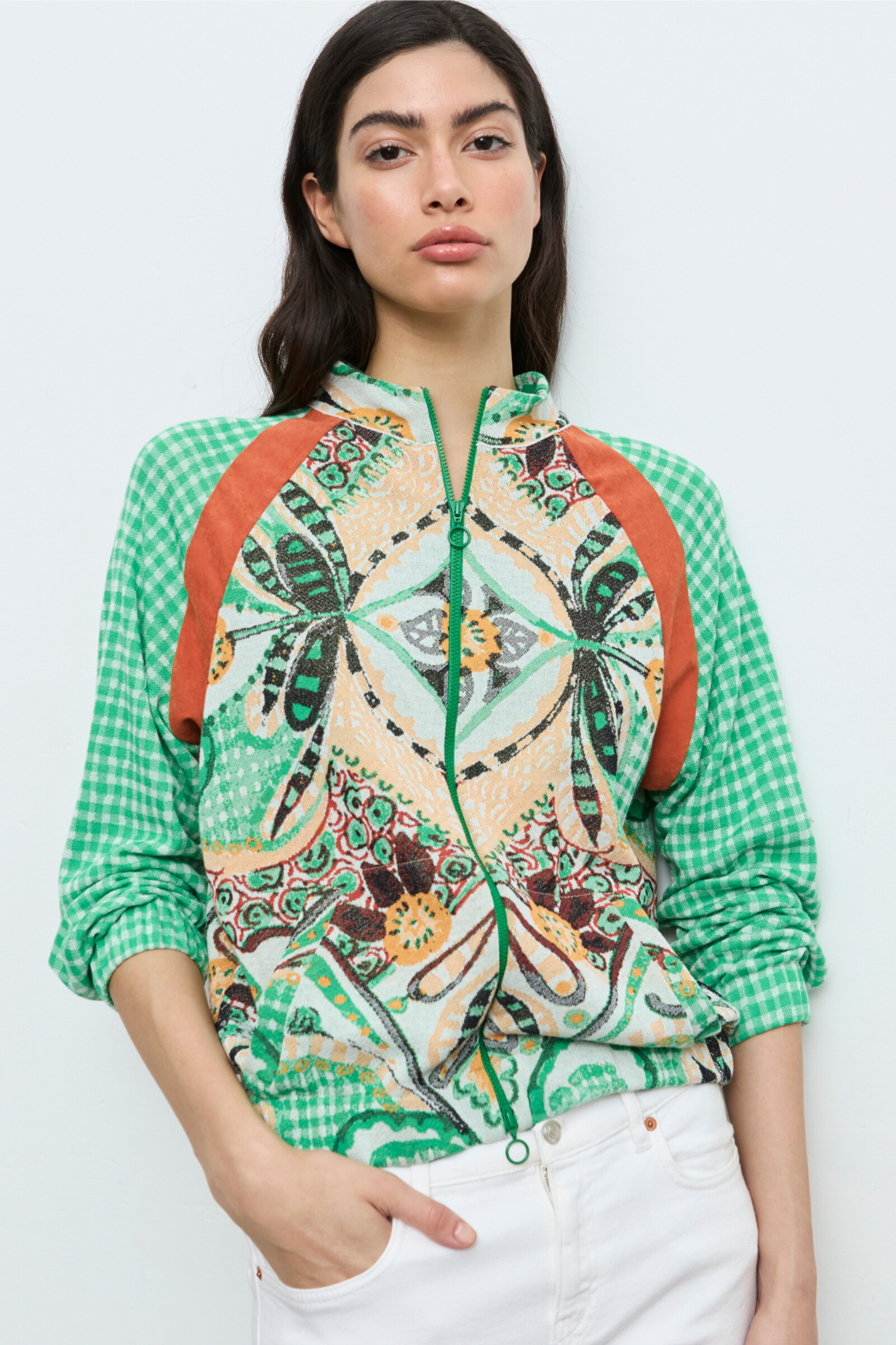 Aldo Martins  Aldo Martins - Jacket Checkered Green | Veste à Carreaux Verts avec Motif Graphique