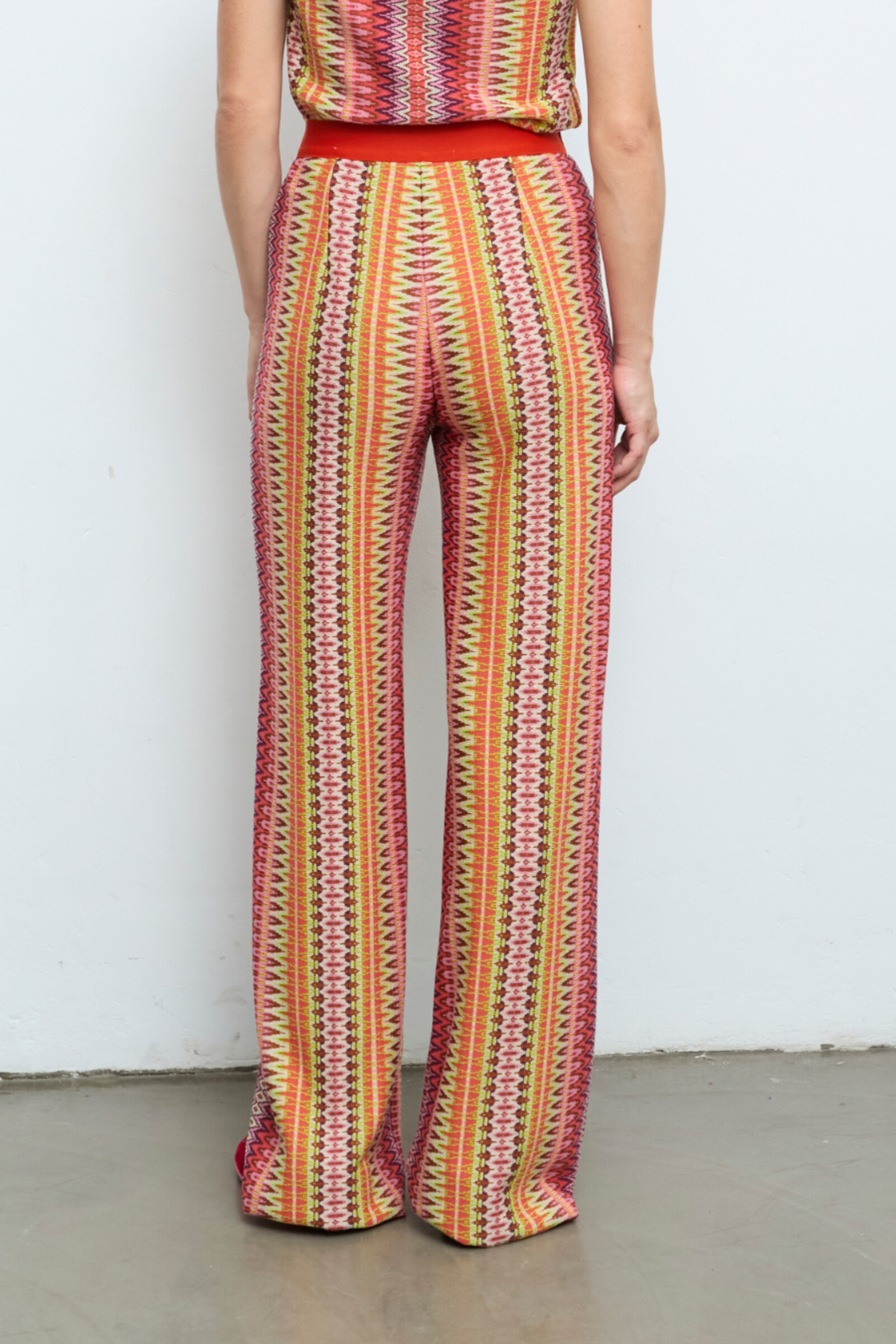 Aldo Martins  Aldo Martins - Pants Retro Coral | Brightly Colored Pants with Lurex by Aldo Martins