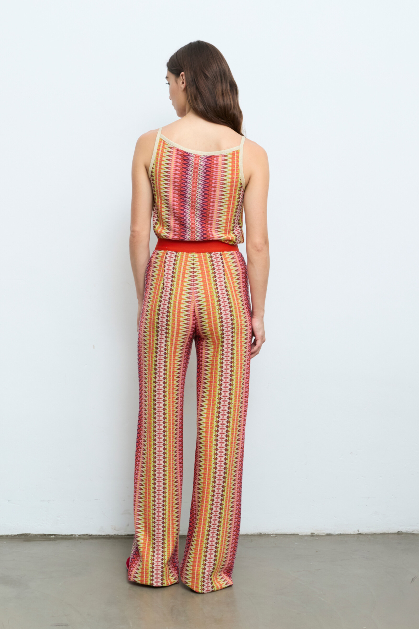 Aldo Martins  Aldo Martins - Pants Retro Coral | Vrolijk Gekleurde Broek met Lurex van Aldo Martins