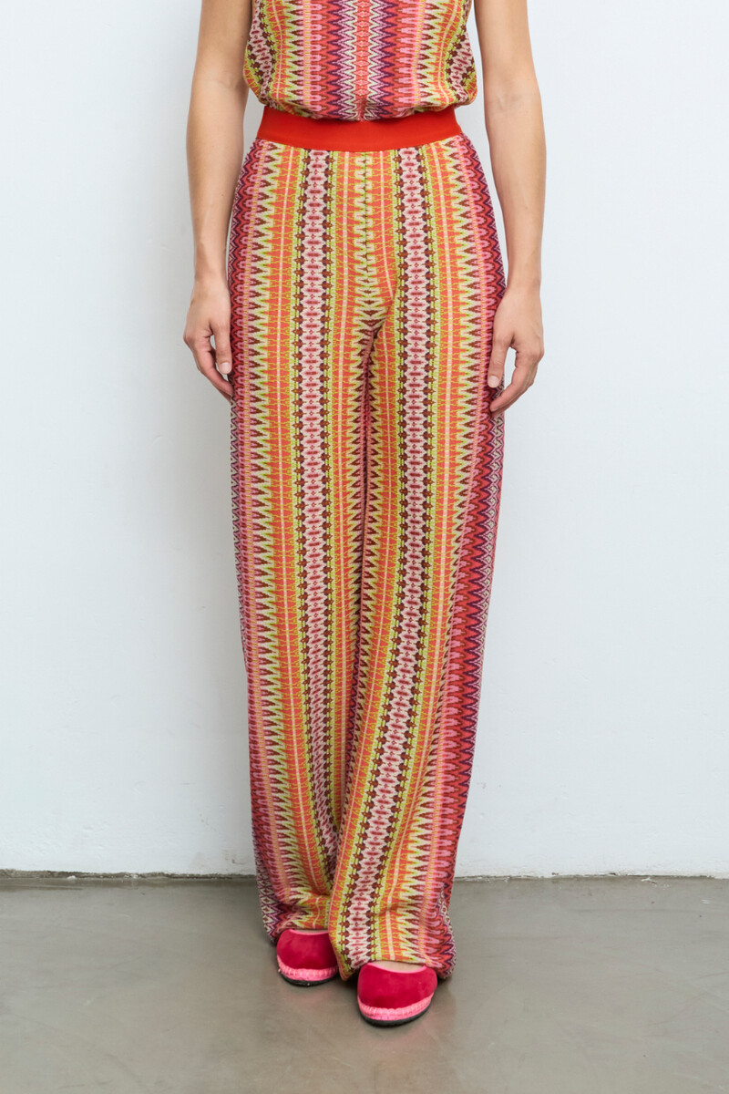 Aldo Martins - Pants Retro Coral | Fröhlich Farbige Hose mit Lurex von Aldo Martins