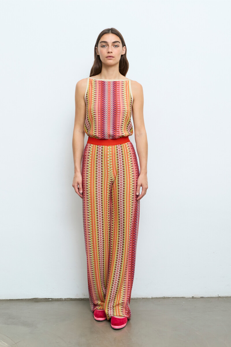 Aldo Martins - Pants Retro Coral | Fröhlich Farbige Hose mit Lurex von Aldo Martins