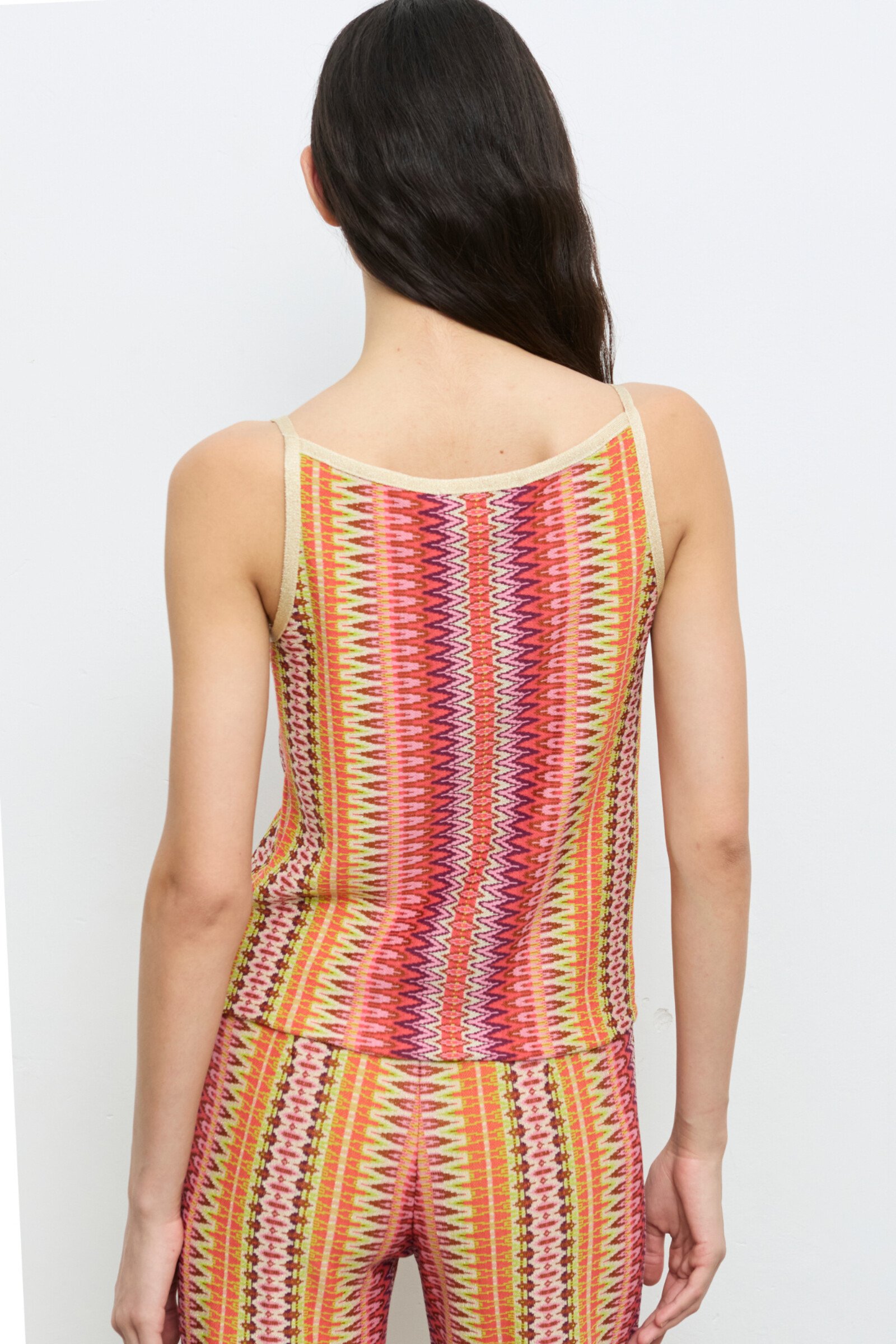 Aldo Martins  Aldo Martins - Shirt Retro Coral | Brightly Colored Shirt with Lurex by Aldo Martins