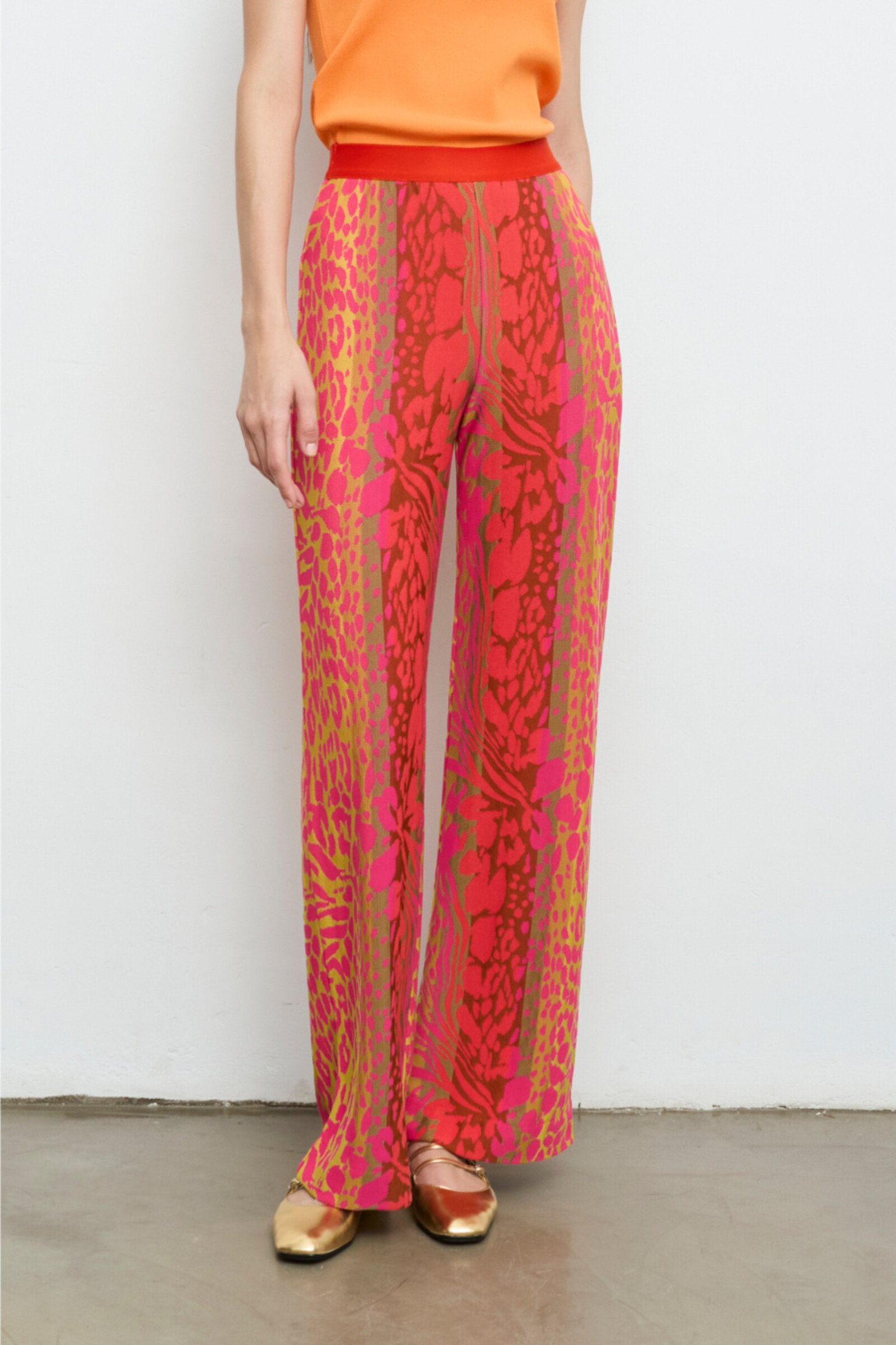 Aldo Martins  Aldo Martins - Pants Animal Print Coral | Beestachtig Mooie Broek van Aldo Martins