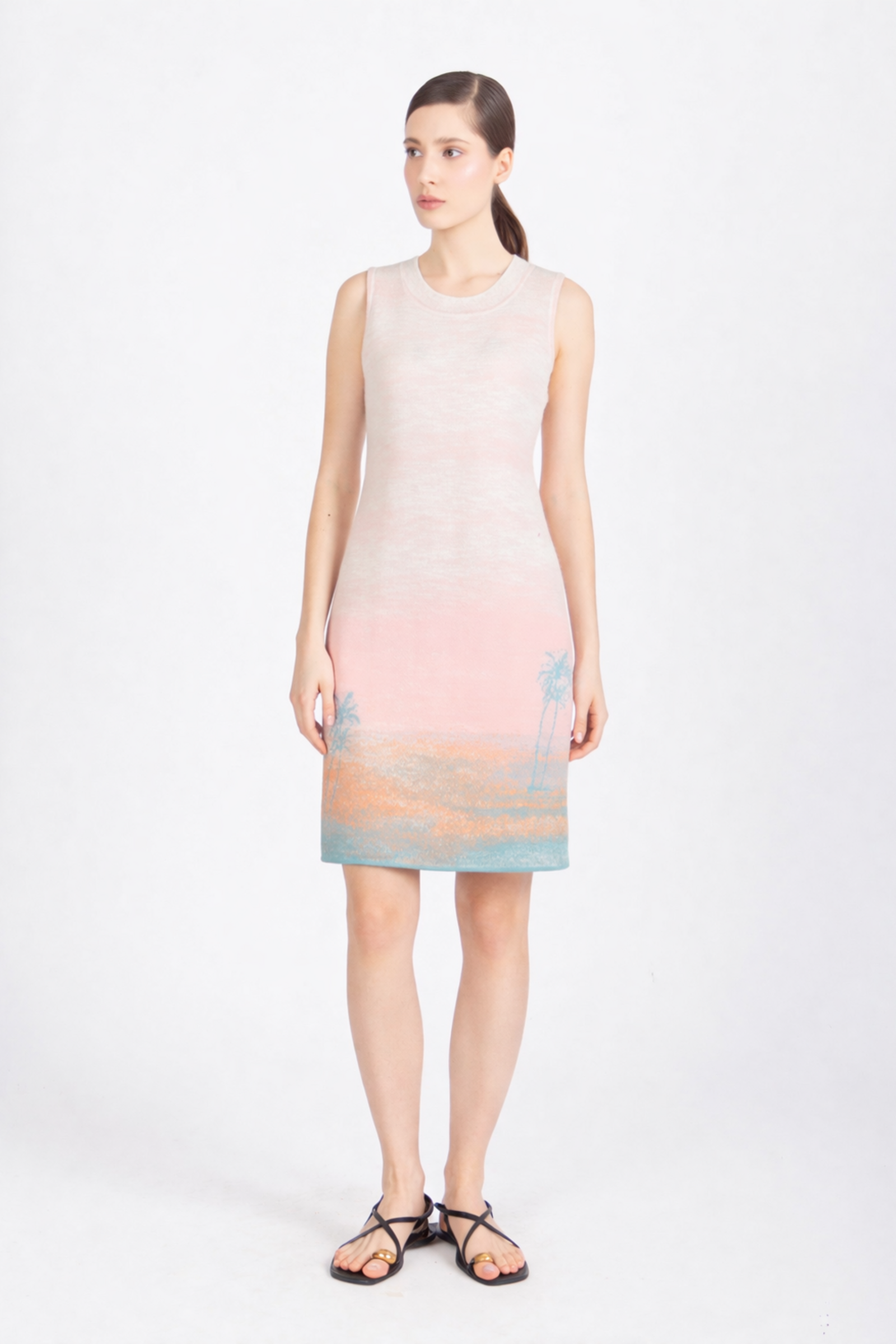 IVKO  Woman IVKO - Jacquard Dress Urban Sun Pattern Light Pink | Airy and Elegant Summer Dress
